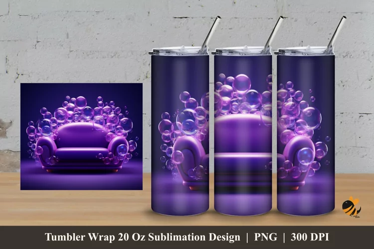Bubble Sofa Tumbler Wrap Sublimation Design 3