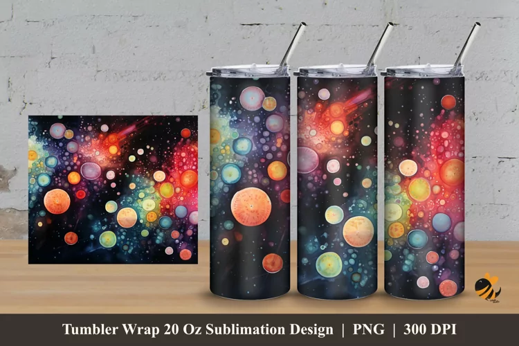 Watercolor Spora Tumbler Wrap Sublimation Design 3