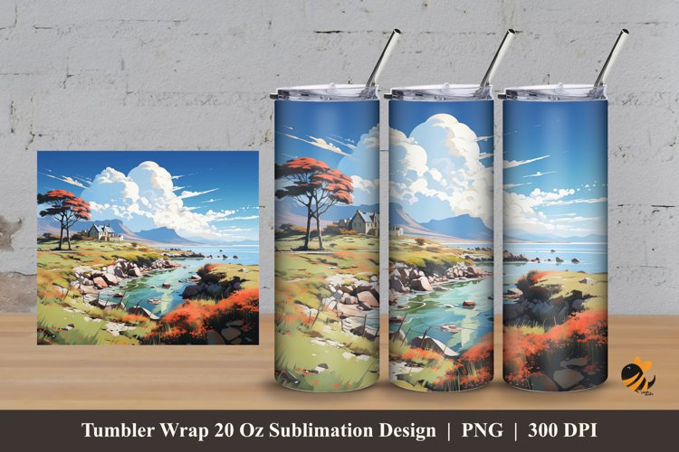 Landscape Wonderful Tumbler Wrap Sublimation Design 3 example image 1
