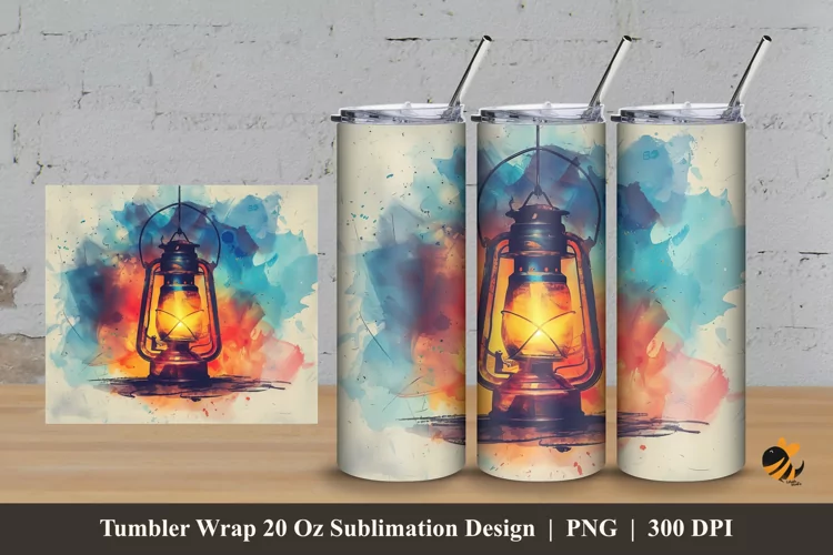 Lights Tent Tumbler Wrap Sublimation Design 3