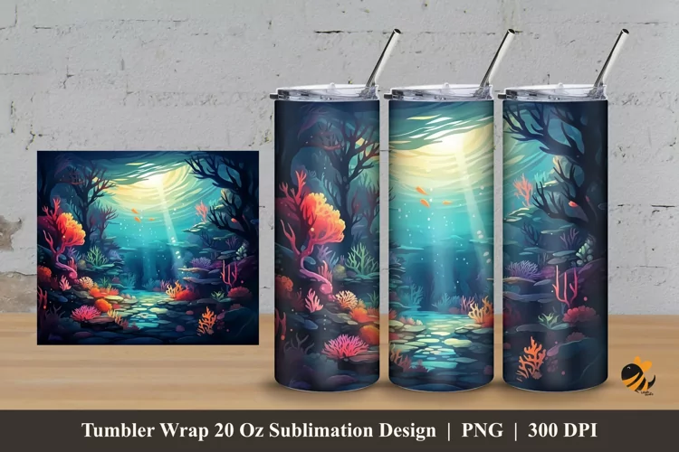 Beautiful Depth Tumbler Wrap Sublimation Design 3