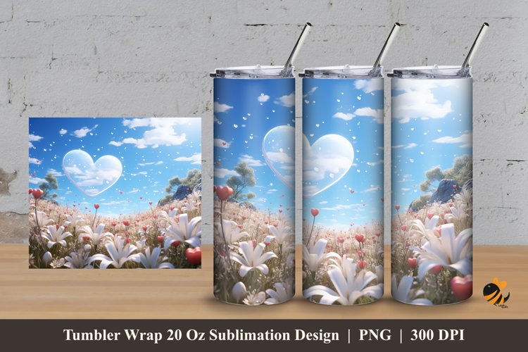 Garden of Love Tumbler Wrap Sublimation Design 3