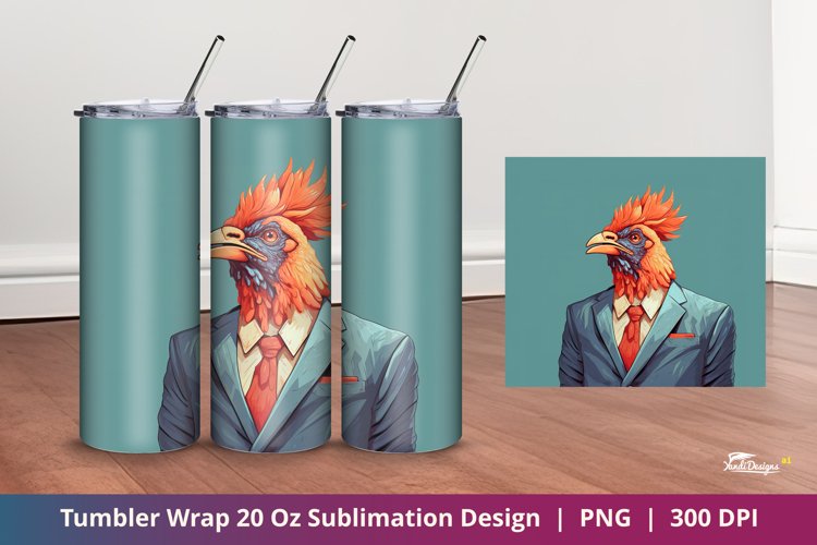 Fun Chicken Tumbler Wrap Sublimation Design 3