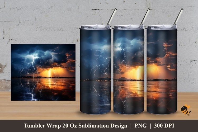 Sun Rise Ocean Tumbler Wrap Sublimation Design 3