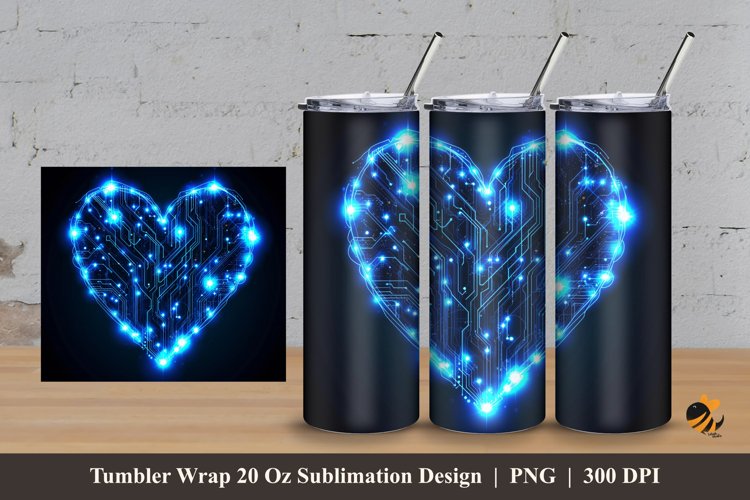 Circuit Love Tumbler Wrap Sublimation Design 3 example image 1