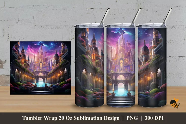 Royal Palace Tumbler Wrap Sublimation Design 3