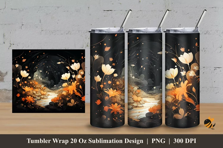 Yellow Shine Tumbler Wrap Sublimation Design 3