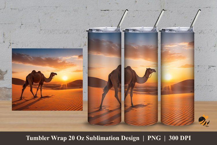 The Camel Tumbler Wrap Sublimation Design 3 example image 1