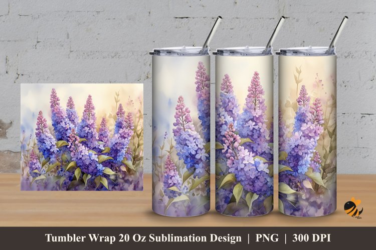 Floral Hue Tumbler Wrap Sublimation Design 3
