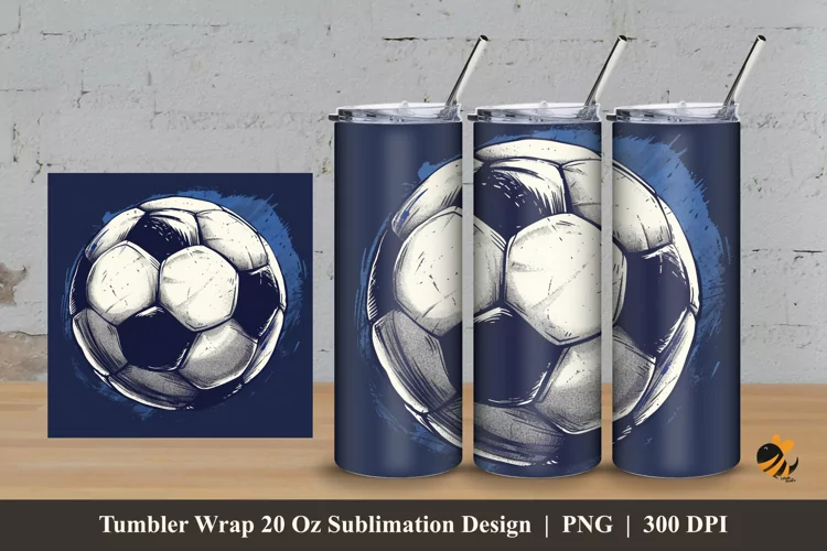 Soccer Ball Tumbler Wrap Sublimation Design 3