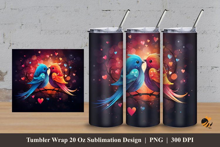 Lovely Cute Bird Tumbler Wrap Sublimation Design 3