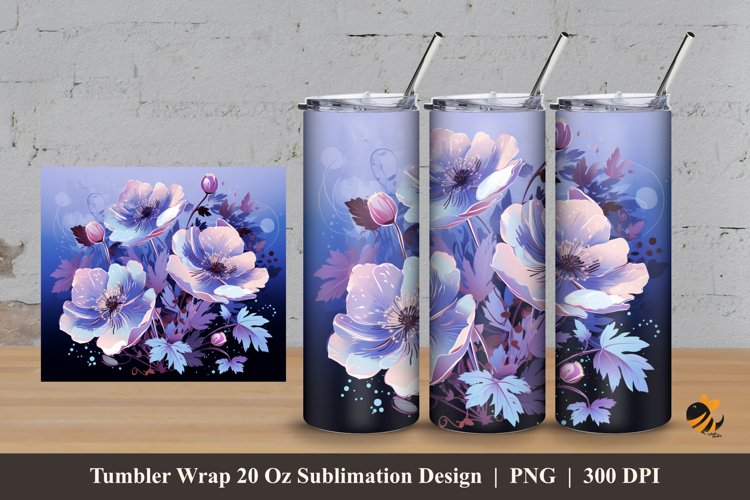 Garbera Flower Tumbler Wrap Sublimation Design 3
