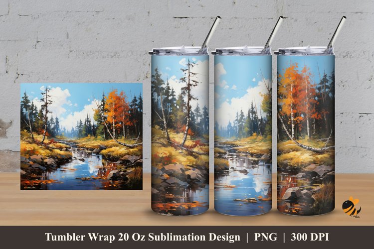 Panorama Tumbler Wrap Sublimation Design 3 example image 1