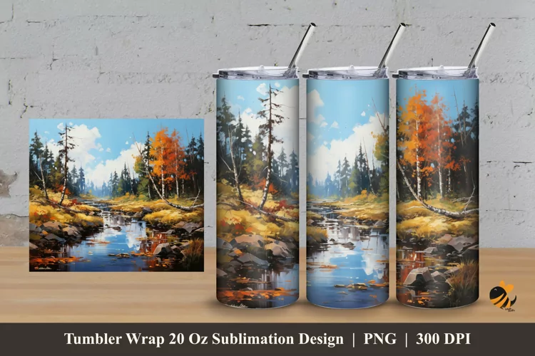 Panorama Tumbler Wrap Sublimation Design 3