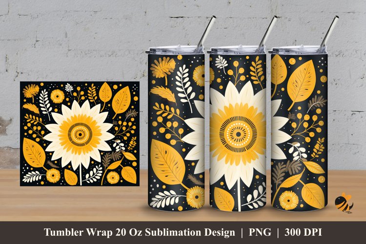 Beauty Floral Tumbler Wrap Sublimation Design 3