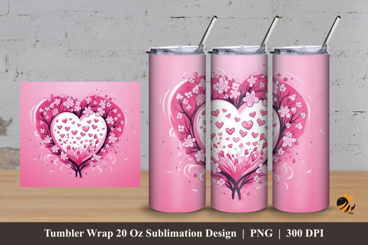 Sweet Love Tumbler Wrap Sublimation Design 3
