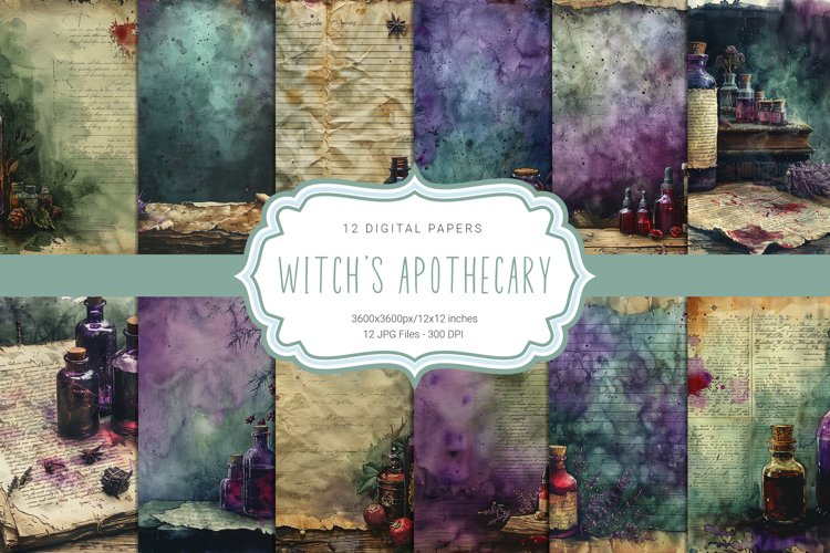 Witchs Apothecary 12 Digital Papers
