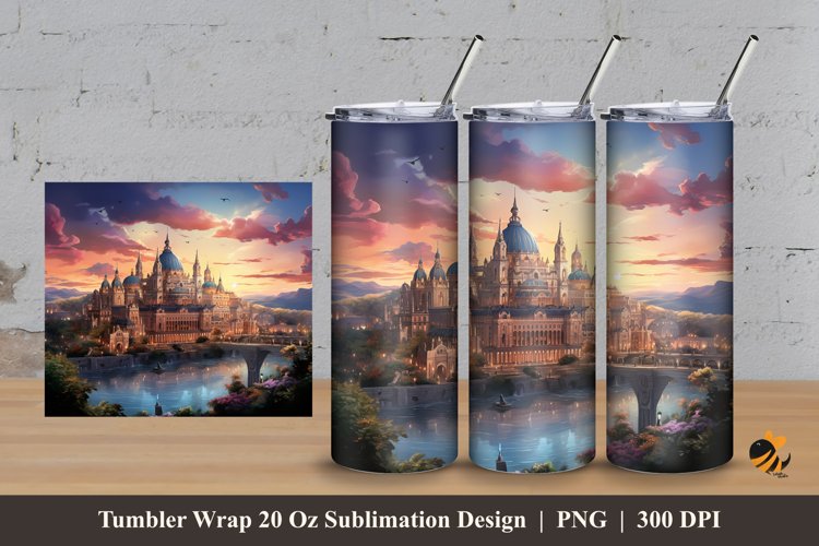 Magnificent Palace Tumbler Wrap Sublimation Design 3 example image 1