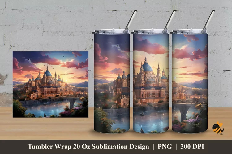 Magnificent Palace Tumbler Wrap Sublimation Design 3