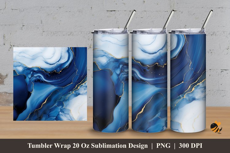 Blue Saphire Tumbler Wrap Sublimation Design 3