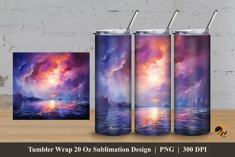 Big Rainstorm Tumbler Wrap Sublimation Design 3