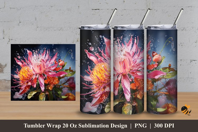 Favorite Flowers Tumbler Wrap Sublimation Design 3 example image 1