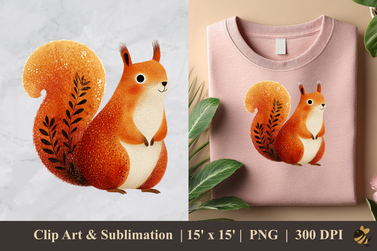 Cute Squirrel DTF Sublimation Clipart Design 3
