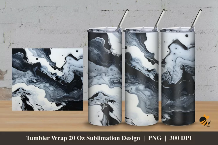 Cool Acrylic Paint Tumbler Wrap Sublimation Design 3