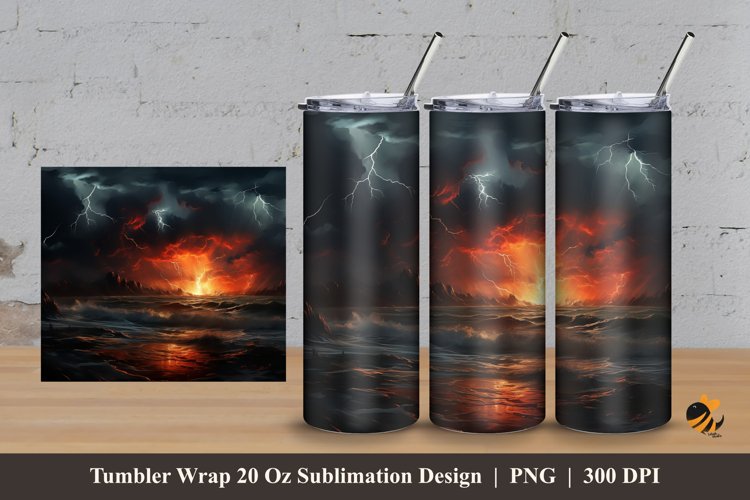 Terrible Rain Tumbler Wrap Sublimation Design 3 example image 1