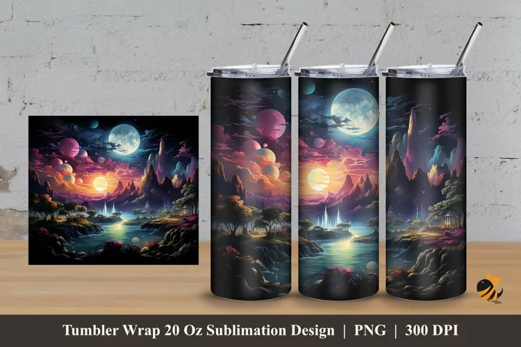 Fantasy Island Tumbler Wrap Sublimation Design 3