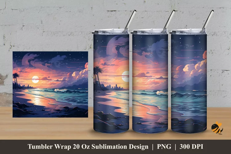 Cold Night Tumbler Wrap Sublimation Design 3