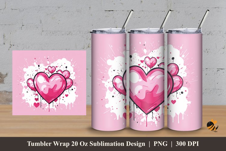 Simple Love Tumbler Wrap Sublimation Design 3