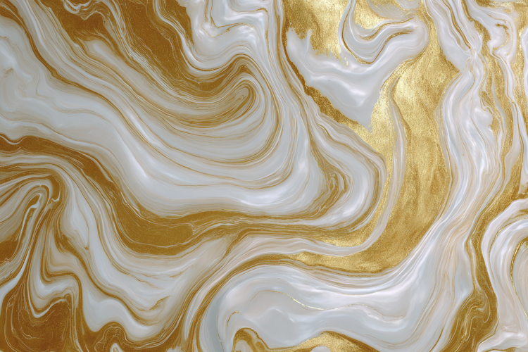 White And Gold Liquid Marble Background