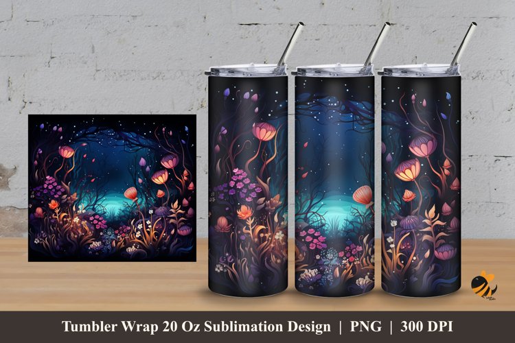 Beautiful Bush Tumbler Wrap Sublimation Design 3 example image 1