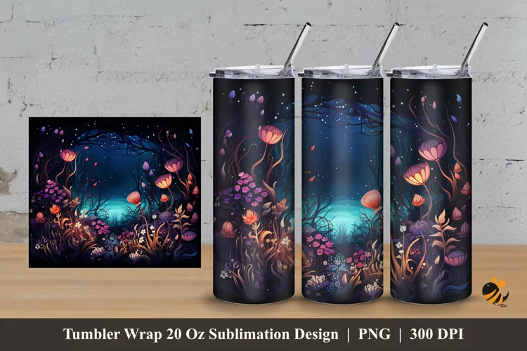 Beautiful Bush Tumbler Wrap Sublimation Design 3