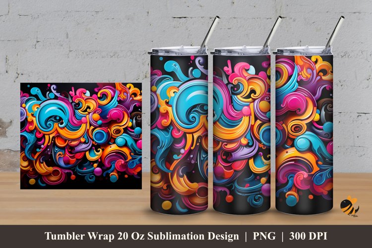 Art Colors Tumbler Wrap Sublimation Design 3