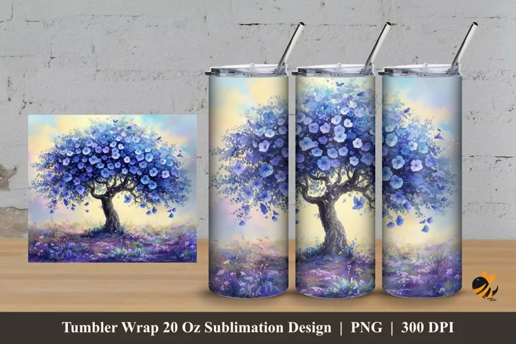 Magic Tree Tumbler Wrap Sublimation Design 3