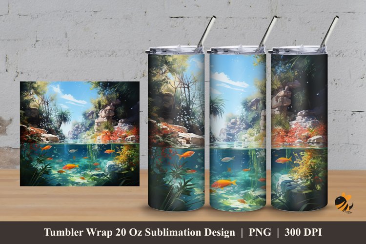 Natural Depth Tumbler Wrap Sublimation Design 3 example image 1