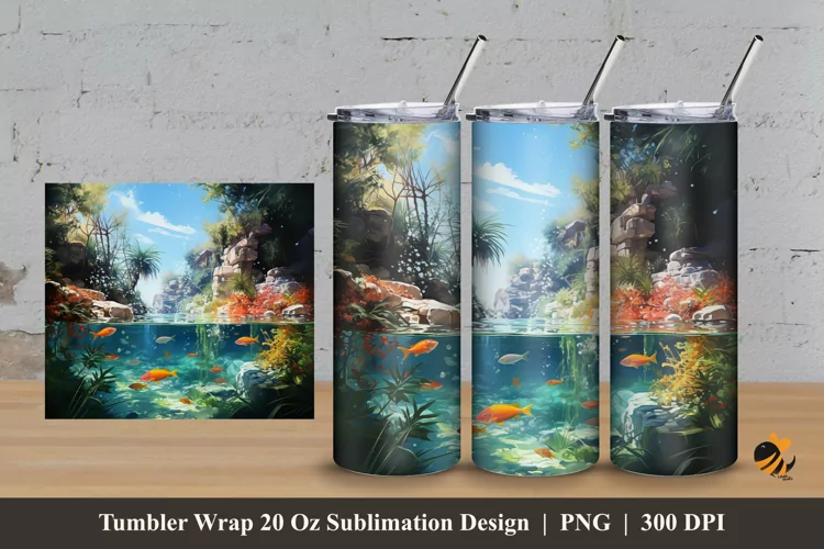 Natural Depth Tumbler Wrap Sublimation Design 3