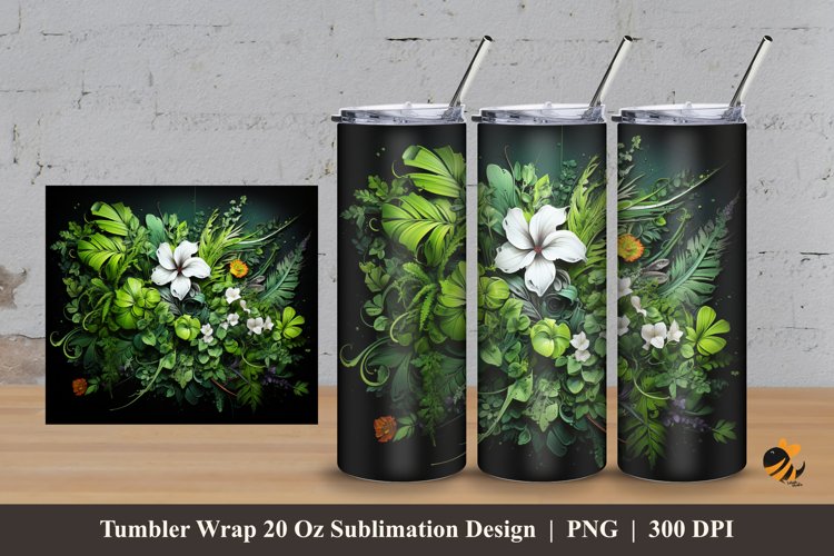 Graffiti Floral Tumbler Wrap Sublimation Design 3
