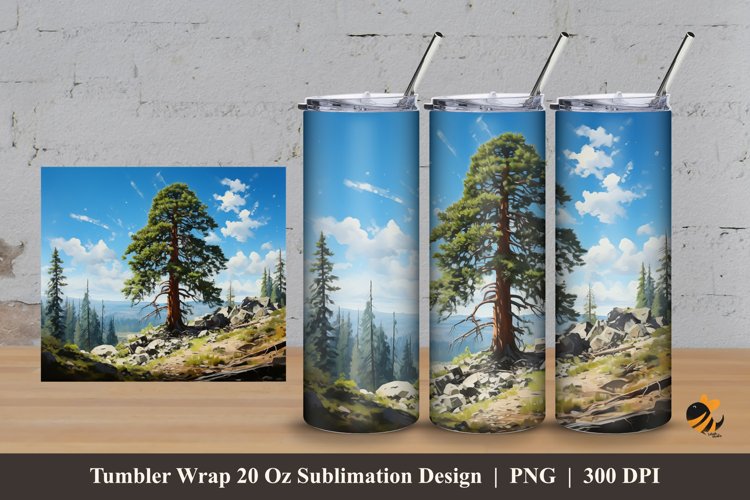 Biggest Tree Tumbler Wrap Sublimation Design 3 example image 1