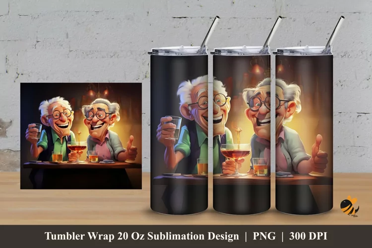 Cute Old Friend Wrap Sublimation Design 3