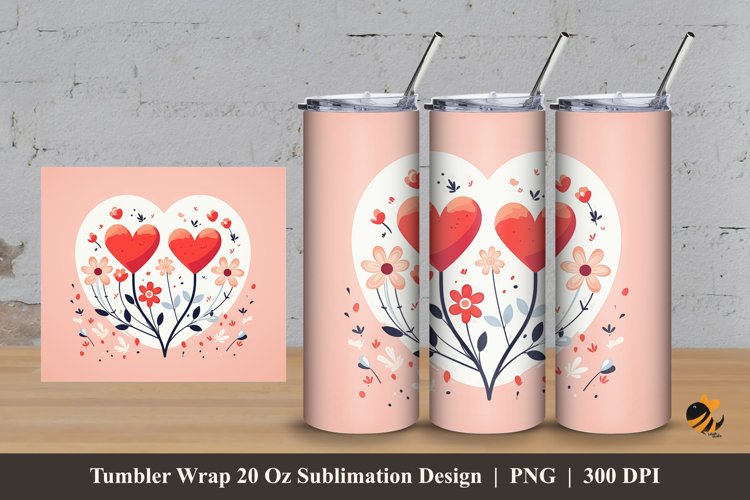 Valentines Day Tumbler Wrap Sublimation Design 3