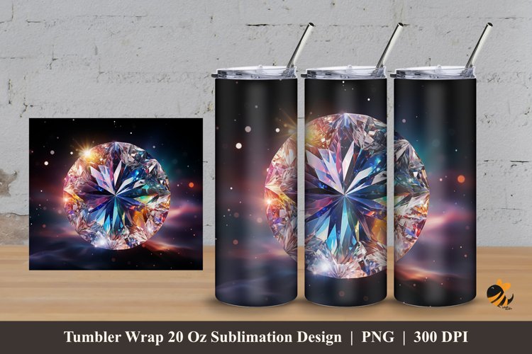 Luxury Diamond Tumbler Wrap Sublimation Design 3 example image 1