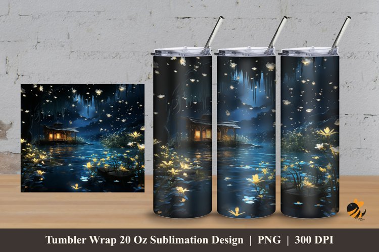 Beauty Night Tumbler Wrap Sublimation Design 3