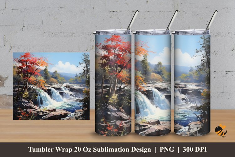 Calm Exploration Tumbler Wrap Sublimation Design 3 example image 1
