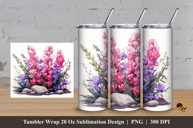 Flower Wealth Tumbler Wrap Sublimation Design 3
