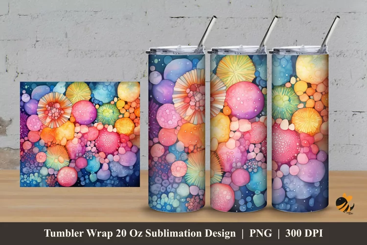 Painting Cells Tumbler Wrap Sublimation Design 3