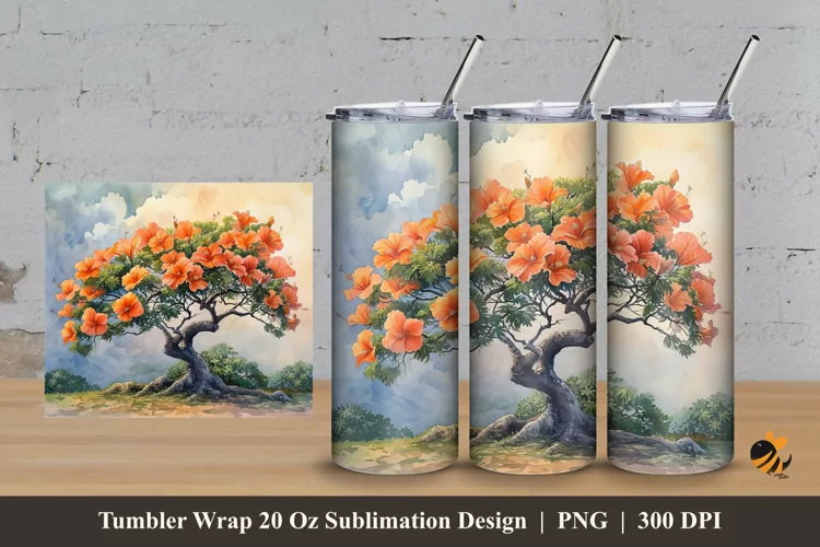 Strange Tree Tumbler Wrap Sublimation Design 3