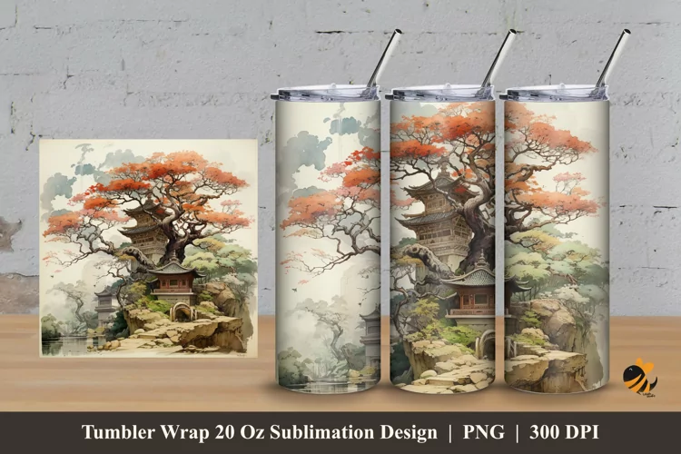 Vintage Place Tumbler Wrap Sublimation Design 3